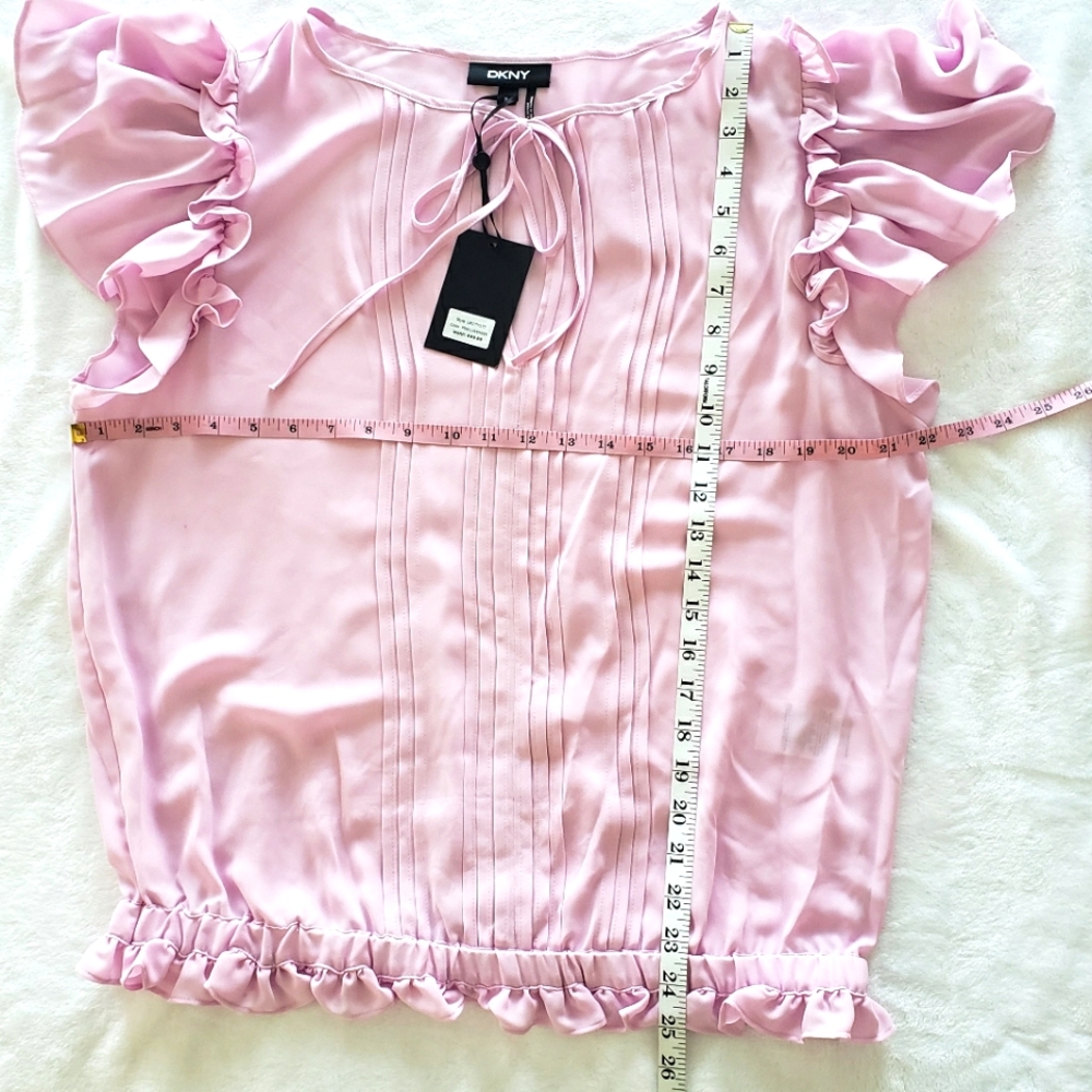 DKNY Pink Lavender Short-Sleeve Blouson Top--XL - Picture 12 of 12